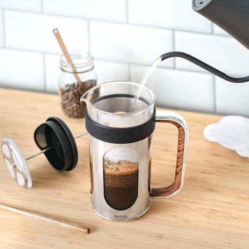 brim 8 Cup French Press, Quickly Brew Coffee in Under 5 Minutes, Classic Design with Modern Twist, Dishwasher Safe Carafe for Easy Cleaning, Repla...