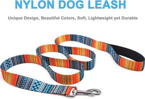 MayPaw 6FT Nylon Dog Leash Printing Floral Pattern Colorful Pet Leash for Puppy Small Medium Large Dogs...