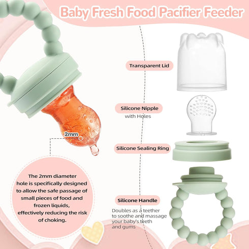 Baby Feeding & Teething Kit, Includes Breastmilk Popsicle Molds, 2 Baby Fruit Food Feeders Pacifiers, 3 Extra Food Pouches, Silicone Teething Toys...