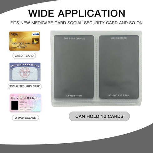 Set of 2 Plastic Wallet Insert for Credit Card Checkbook, Men Wallets Trifold Vinyl Credit Card Sleeves Holder...
