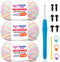 3 Pack Rainbow Beginners Crochet Yarn Pink Blue Yellow Cotton Crochet Yarn for Crocheting Knitting Beginners with Easy-to-See Stitches Cotton-Nylo...