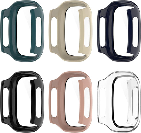 Smartwatch Full Coverage PC Protective Case Cover with Tempered Glass Screen Protector Compatible with Xplora X5 Play, Soft and Durable Watch Acce...