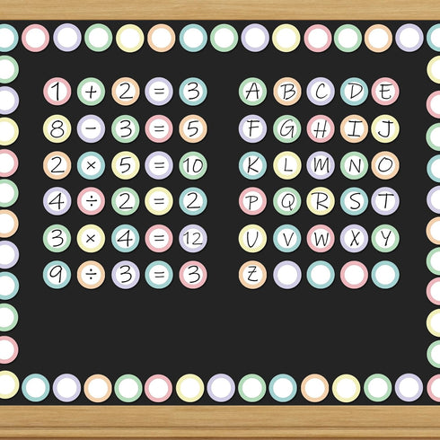 54 Pcs Numbers Magnetic Accents Pastal Theme Round Whiteboard Magnets for Classroom Blank Magnetic Numbers for Classroom Whiteboard Dry Erasable M...