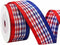 Gingham Ribbon, Red Blue White Buffalo Check, 10 Yards x 1 inch, Holiday Crafts and Decorations...