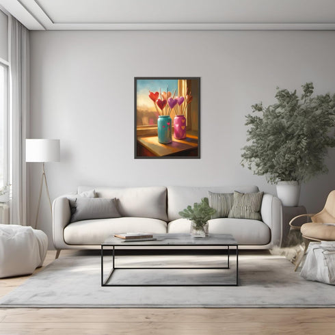 Posterizer 1 pcs-cute decorations with hearts-Valentine's day poster-Romantic Art-Holiday Poster Collection-Gift for Couples boyfriend girlfriend ...