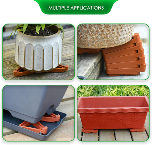 Pot Feet & Risers - 12 PCS of Pot Toes, Sturdy Supports for Your Indoor & Outdoor Planters - Easy to Clean & Durable, Better Drainage & Deck Prote...