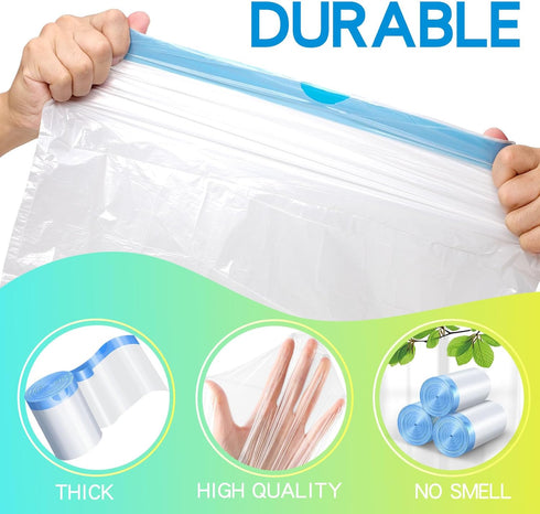 4 Gallon Trash Bag, Small Drawstring Trash Bags, 15 Liter White Garbage Bags, 40 Count...