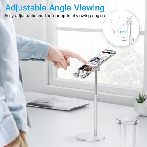 Cell Phone Stand, OMOTON Angle Height Adjustable Phone Holder, Aluminum Desktop Phone Dock for Desk, Compatible with iPhone 13/Mini/Pro/Max, All S...