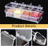 4-Cell Clear Seasoning Rack Spice Box, Storage Container Condiment Jars Acrylic Seasoning Box with Cover and Spoon (Basic Clear)...