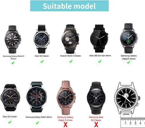 22 mm Silicone Watch Bands Compatible with Samsung Gear S3 Frontier/Classic/Galaxy Watch 3 45mm/Galaxy Watch 46mm Smart Watch for Men Women,Quick ...