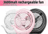 Small Rechargeable Fan, Portable Usb or Battery Fan, 3600mah Small Desk Fan, 8-24Hours Working, 3 Speed & Keep Quiet, 3.28Ft Charging Cord(Pink)...