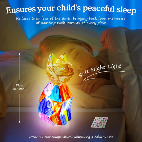 Paint Your Own Cat Lamp Kit, Art Supplies & Crafts Kit, DIY Night Light for Kids 6-12, Diamond Set for girl 8-12, Painting Kit for Girls Boys, Toy...