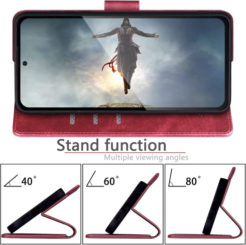 SUANPOT for Samsung Galaxy S22 with RFID Blocking Leather Wallet case Credit Card Holder,Flip Folio Book Phone case Shockproof Cover Women Men for...