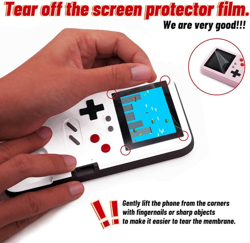 Game Console Case for iPhone,LucBuy Retro Protective Cover Self-powered Case with 36 Small Game,Full Color Display,Shockproof Video Game Case for ...