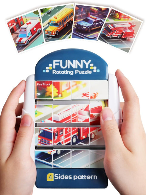 16-Piece Rotating Puzzles for Kids 4-6, Toddlers Puzzles 3-4, Road Trip, Airplane Activities Game, Travel Toys - Brain Teaser, Fine Motor Skills -...