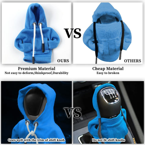 Teguangmei Gear Shift Cover, Car Shift Knob Cover Hoodie, Gearshift Decorations Shifter Stick Protector (Blue)...