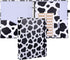 Cute Decorative Mini 3 Ring Binder for 5.5" x 8.5" Paper with 5-Tab Dividers, and File Folder Labels. 1 Inch Cow Print Mini Binder for Cute School...