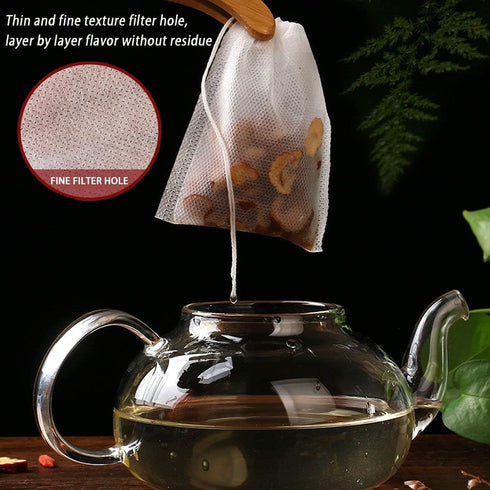300 Pcs Tea Filter Bags, Disposable Tea Filter Bags for Loose Leaf Tea from Safe Natural Materials, Bring Tea Spoon,Empty Tea Bags Suitable for Lo...