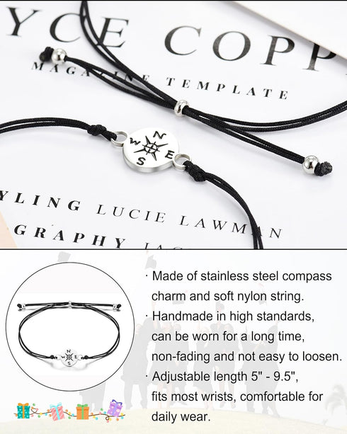 Tarsus Graduation Gifts 2024 Compass Bracelets for Women Men Her Him, 5th Grade, 8th Grade, High School, Middle School, College, Master Degree, Ph...