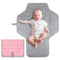 Portable Changing Pad for Baby, Compact Waterproof Diaper Mat with Built-in Cushion, Pink...