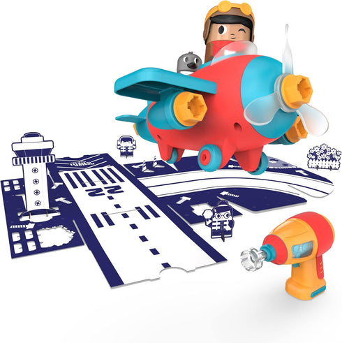 Educational Insights Design & Drill Bolt Buddies Plane Take Apart Toy with Electric Toy Drill, Preschool STEM Toy, Gifts for Boys & Girls, Ages 3+...