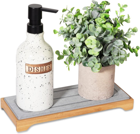 Sponge Holder Quick Dry Kitchen Sink Caddy Diatomaceous Earth Stone Drying Mat Bathroom Countertop Organizer Soap Dish Tray for Counter, Vanity, B...