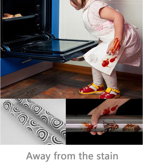OUGAR8 Handmade Refrigerator Door Handle Cover-Catches Drips,Dust,Smudges and Fingerprints Leaving for Fridge Microwave Oven Handle Covers Home Kitchen Appliances Decoration (3pcs, Circle)