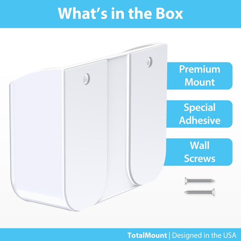 TotalMount Universal Remote Control Holder – Attaches to Wall or Back of TV – Compatible with All TV Remotes (Premium White, Large)...