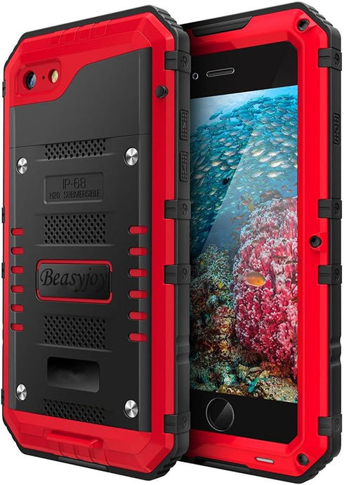 Beasyjoy for iPhone SE 2022/2020/ 8/7 Metal Case, Waterproof Heavy Duty Case with Screen Protector, Full Body Protection Military Grade Shockproof...
