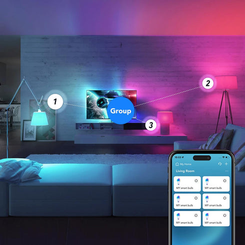 PARTPHONER Matter Smart LED Light Bulb Work with Google Home/Alexa/Apple Home/SmartThings/Siri, A19 E26 800LM Color Changing Light Bulb with Music...