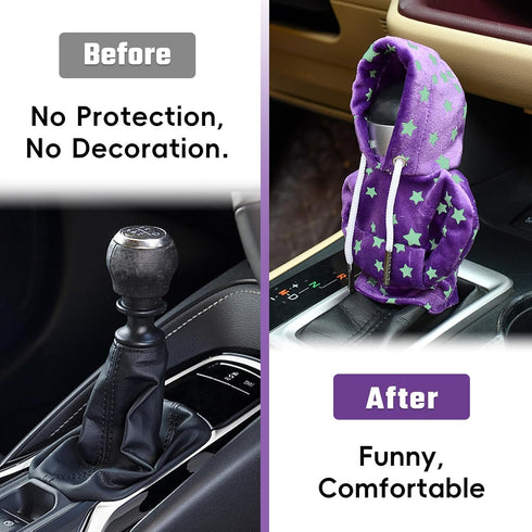 Shift Knob Cover Upgrade Star Gear Stick Hoodie Automotive Interior Knob Cover Sweater Shifter Hoodie Car Shifter Cover, Universal Shift Knob Hood...