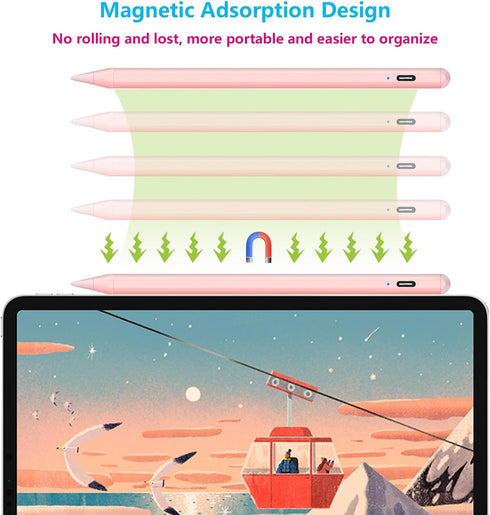 Stylus Pen for iPad(2018-2024) Fast Charging&Palm Rejection,Active Pencil Compatible with Apple iPad Pro13/12.9/11inch M4,iPad10th/9th/8th/7th/6th...