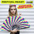 GloFX Folding Fan - Trippy - Large Rave Clack Folding Hand Fan for Men/Women - for EDM, Music Festival, Club, Event, Party, Dance, Performance, De...