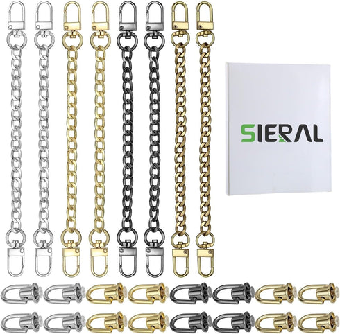 24 Pcs Purse Chain Strap D Ring Rivets Set Flat Purse Strap Extender Replacement Crossbody Chain Metal D Ring Stud Screw Post Head Buttons Handbag...