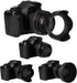52mm Lens Hood Set, Collapsible Rubber Lens Hood with Filter Thread + Reversible Tulip Flower Lens Hood + Center Pinch Lens Cap + Microfiber Lens ...