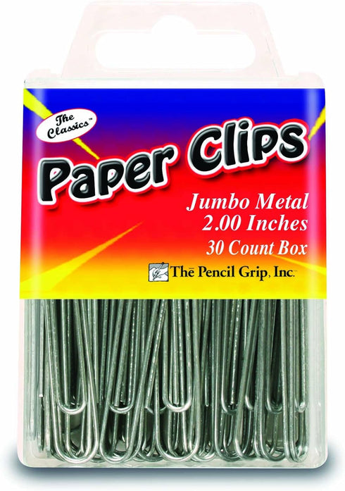 Pencil Grip The Classics Jumbo 2 Inch Paper Clips, Silver, 30 Clips per Box (TPG-359)...