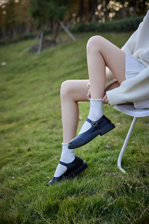 Cute Ruffle Ankle Socks for Women - Soft Cotton Knit Lettuce Low Cut Frilly Crew Socks...