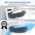 HAMITOR Toilet Bowl Brush Holder Set: Deep Cleaning Silicone Toilet Cleaner Scrubber Under Rim with Curved Bristle for Bathroom Dead Corner Clean ...