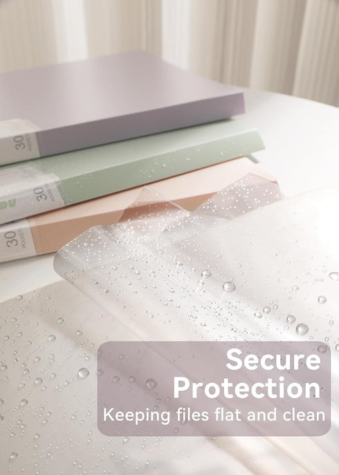 Pastel Binder with Clear Plastic Sleeves, 30 Pockets, Display 60 Pages, Portfolio Presentation Folders for Documents, Recipe, Art, Certificate, Le...