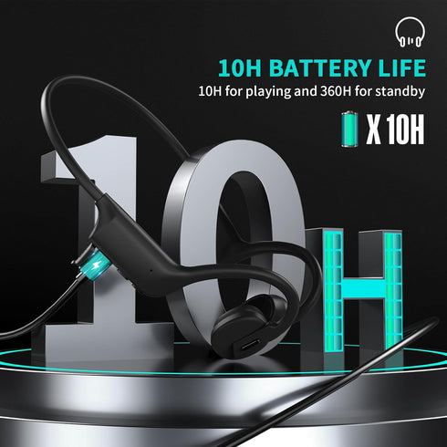 Bone Conduction Headphones, Open Ear Headphones Wireless Bluetooth 5.3 with Mic, IPX5 Waterproof Sweatproof Sport Earphones for Running, Cycling, ...
