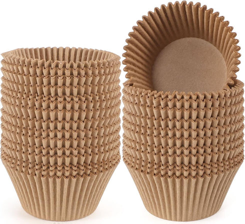 Caperci Jumbo Cupcake Liners Natural Muffin Baking Cups 300-Count, No Smell, Food Grade, Upgraded Grease-Proof Paper (Natural)...
