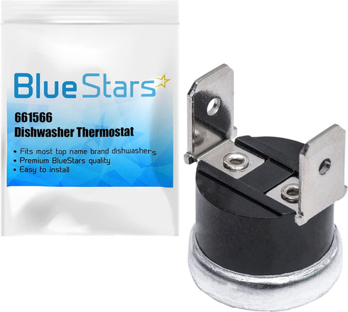 (2023 Update) 661566 Dishwasher High Limit Thermostat by BlueStars - Exact Fit for Whirlpool & Kenmore Dishwashers - Replaces WP661566 3371618 W10339474 AP6010246 PS11743423 AP6010246
