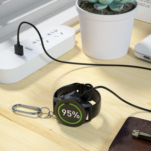 Portable Charger for Samsung Galaxy Watch 6/6 Classic, Magnetic Keychain Wireless Charger with USB C & Micro Port (Not Included Charging Cable)......