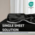 Cathay Home Luxury Wrinkle And Fade Resistant Double Brushed Ultra Soft Microfiber 14-inch Standard Pocket Single Fitted Sheet, Black, Full...