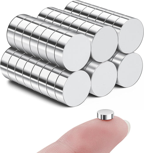 SMARTAKE 45 Pcs Refrigerator Magnets, 6x2mm Small Round Fridge Magnets, Multi-Use Premium Neodymium Office Magnets for Fridge, Whiteboard, Billboa...