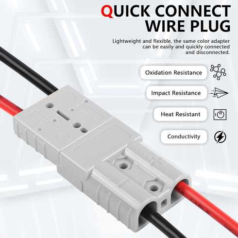 SinLoon 50AMP 600V Battery Adapter Cable 10AWG ADS Plug Connector to XT60 Male Cable 11.8inch (30CM XT60 Male)...