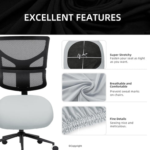 DIVA EN CAMINO DEC Stretchable Desk Office Chair Seat Cushion Covers - Universal Spandex Computer Chair Slipcover - Removable Washable Cushion Pro...