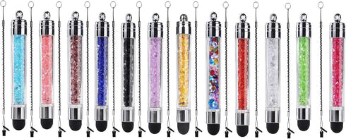 12 Pack XRONG Colors Crystal Capacitive Mini Stylus Universal Touch Screen Pen for iPhone 5s 6s, Samsung Galaxy s5 s4 s3, Android, Smartphones, iP...