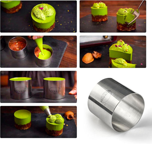 Sunrise Kitchen Supply Plating Forms Stainless Steel Ring Mold Sets 3" X 2.75" (2)...