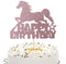Anxdh horse happy birthday cake topper rose gold glitter horse birthday party decoration...